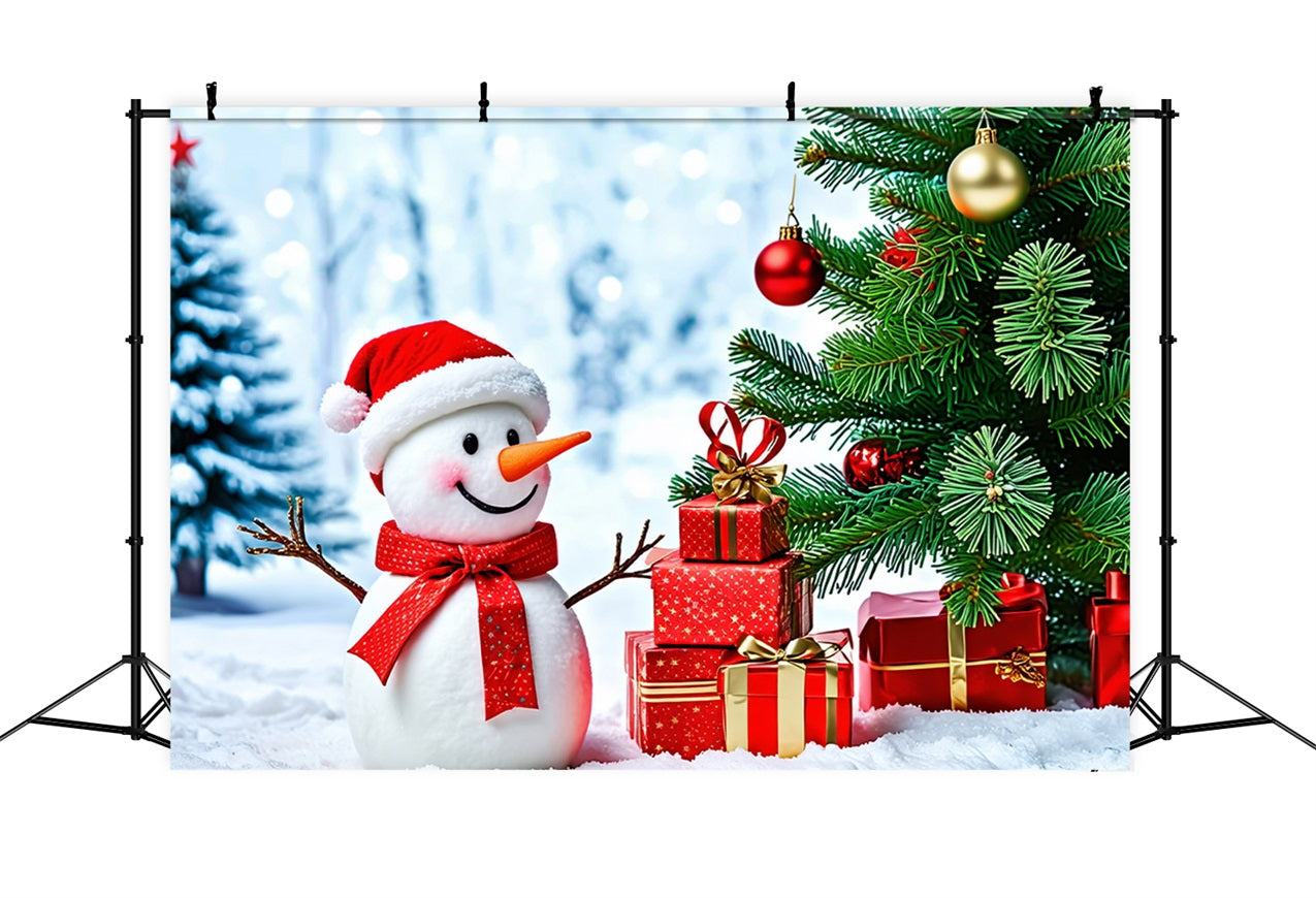 Frohe Weihnachten Backdrop Schneemann Verschneite Kulisse Backdrop BRP11-207