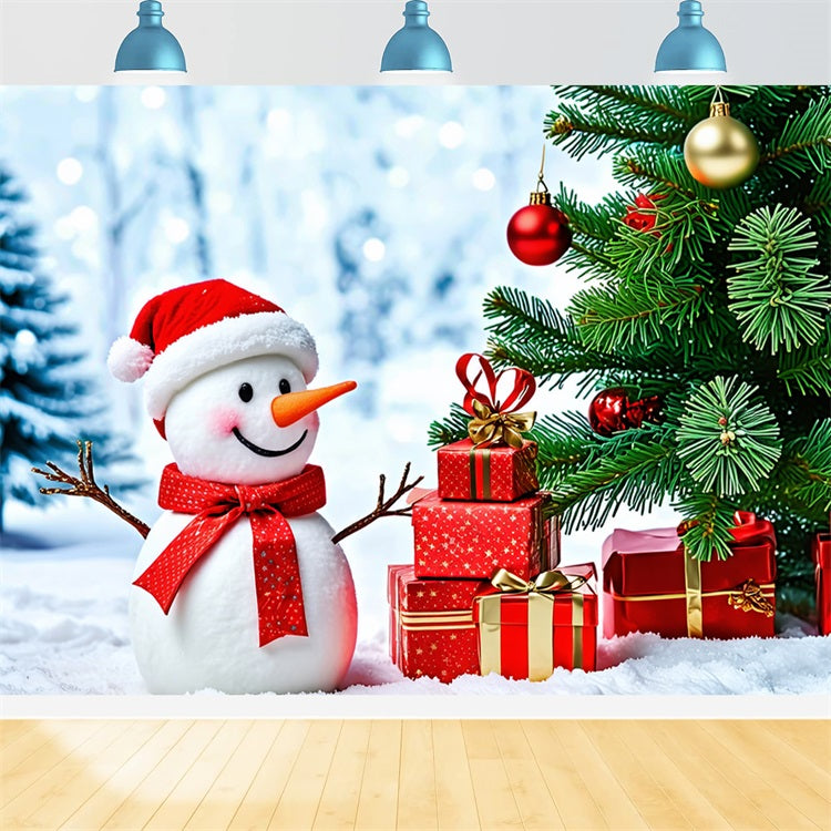 Frohe Weihnachten Backdrop Schneemann Verschneite Kulisse Backdrop BRP11-207