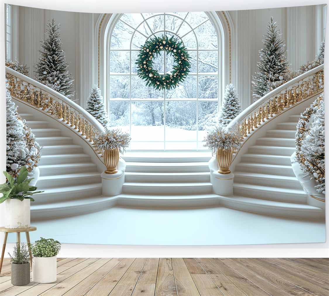 Backdrop Weihnachten Weiße Treppe Celebration Backdrop BRP11-243
