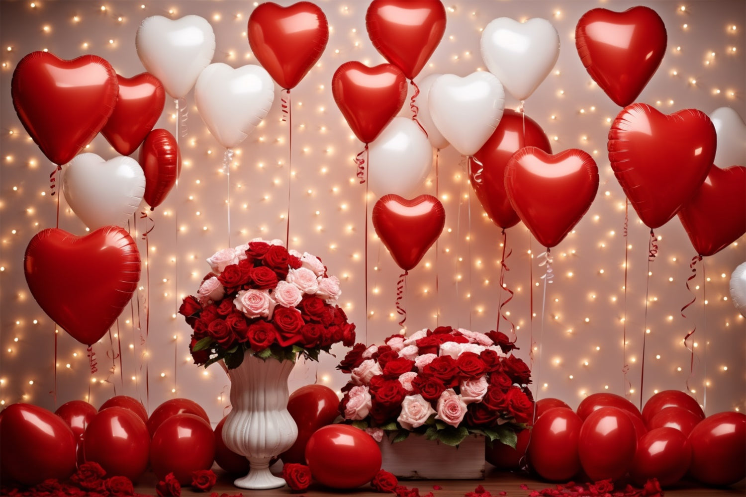 Valentinstag Fotokulisse Feier Rosen Luftballons Kulisse BRP11-304