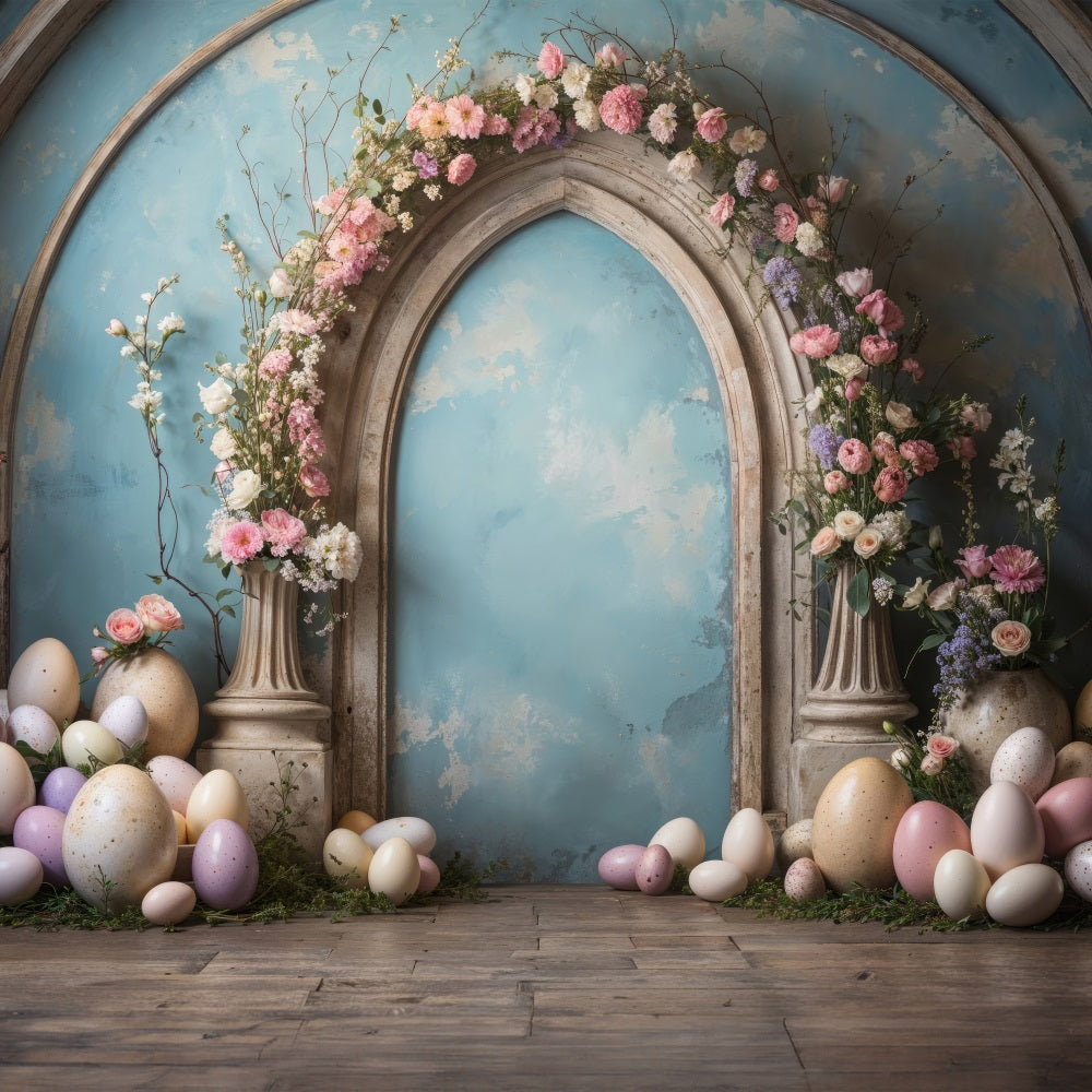 Ostern Fotoshooting Hintergrund Eierbogen Blühende Floral Hintergrund BRP11-333