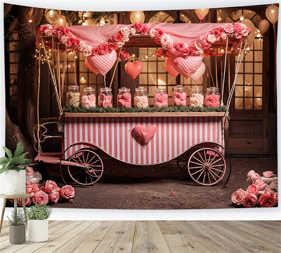 Backdrops Valentinstag Herz Rose Bonbonwagen Backdrop BRP11-385