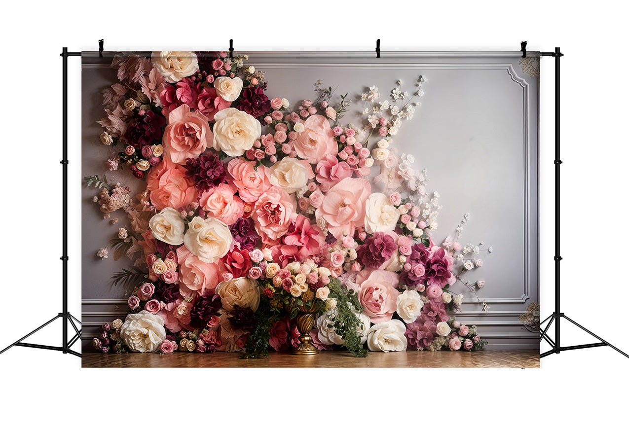 Valentinstag Backdrop Vintage Pink Floral Wall Backdrop BRP11-441