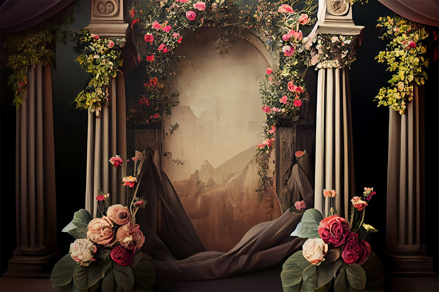 Fotografie Backdrops Vintage Rose Dekor Bogen Backdrop BRP11-556