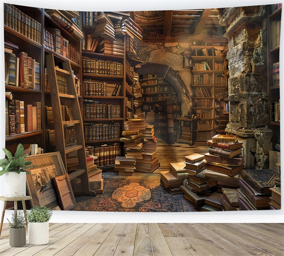 Backdrop Vintage Bibliothek Antike Buchsammlung Backdrop BRP11-569