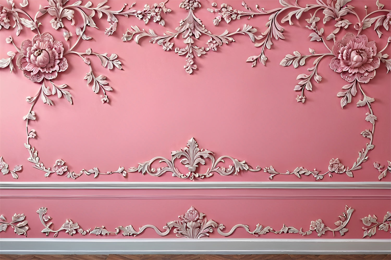 Vintage Fotokulisse Retro Wand Rosa Schnitzereien Hintergrund BRP11-575