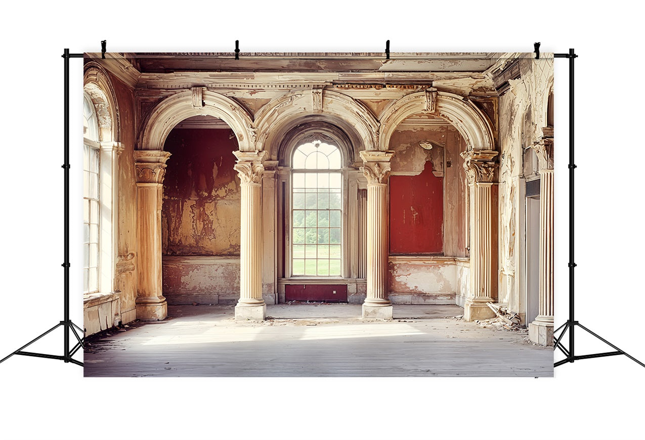 Vintage Backdrop Ruine Verfallene Torbögen Fenster Backdrop BRP11-587