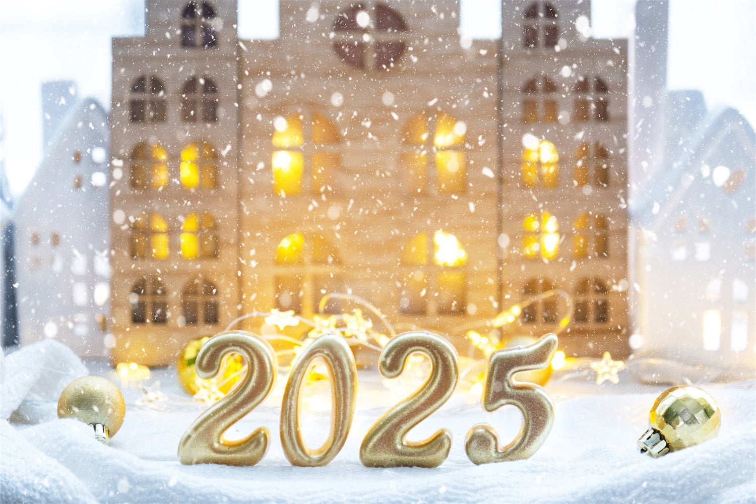 Frohes neues Jahr 2025 Backdrop Winter Wonderland Backdrop BRP12-105