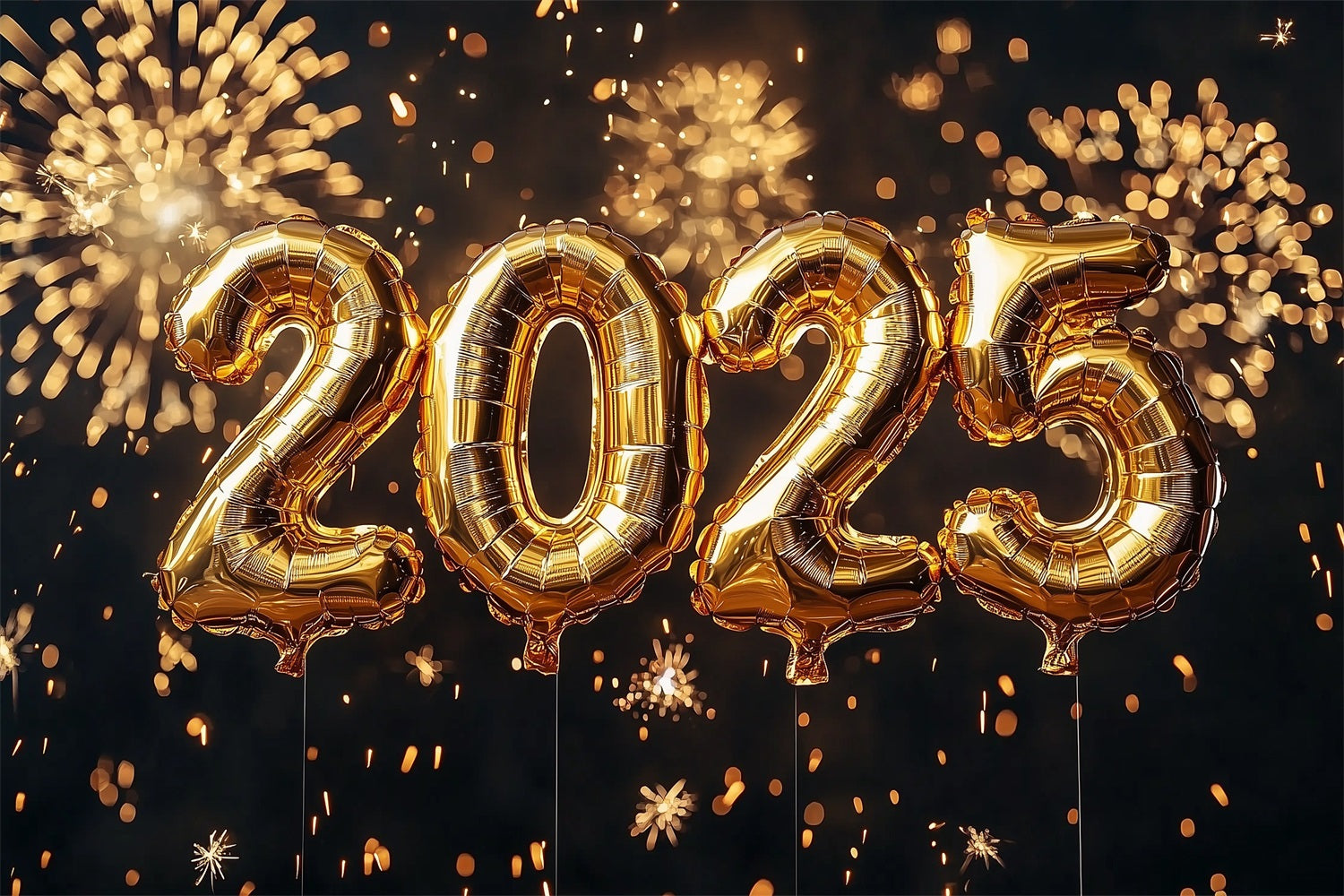 Neujahrs-Hintergrund 2025 Goldener Ballon-Dekor-Hintergrund BRP12-107