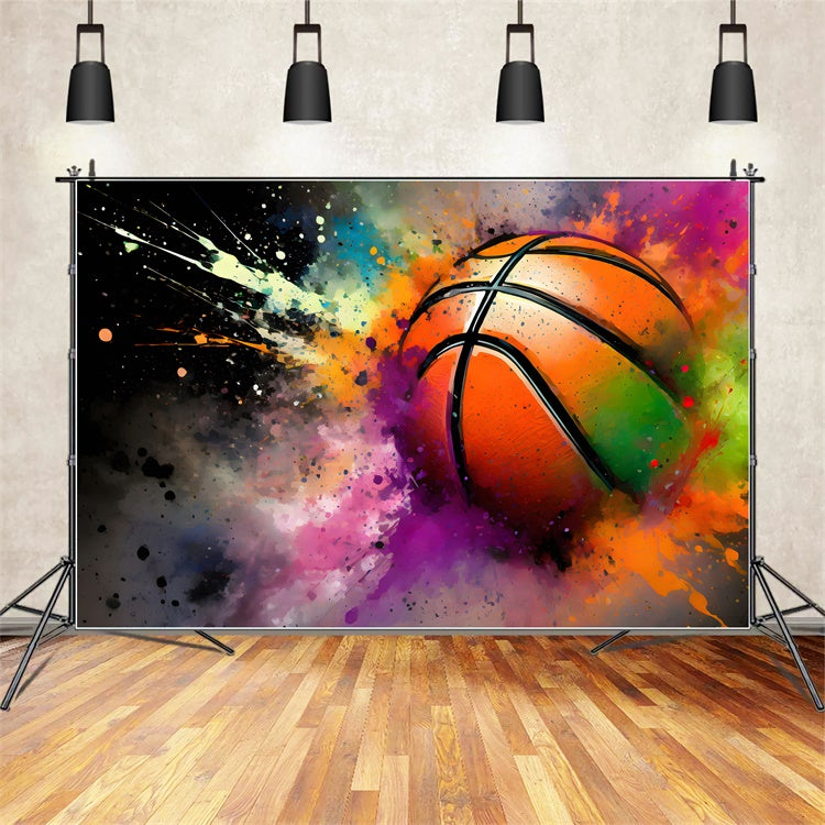 Hintergrund Graffiti Lebendiger Basketball Splash Art Hintergrund BRP12-131
