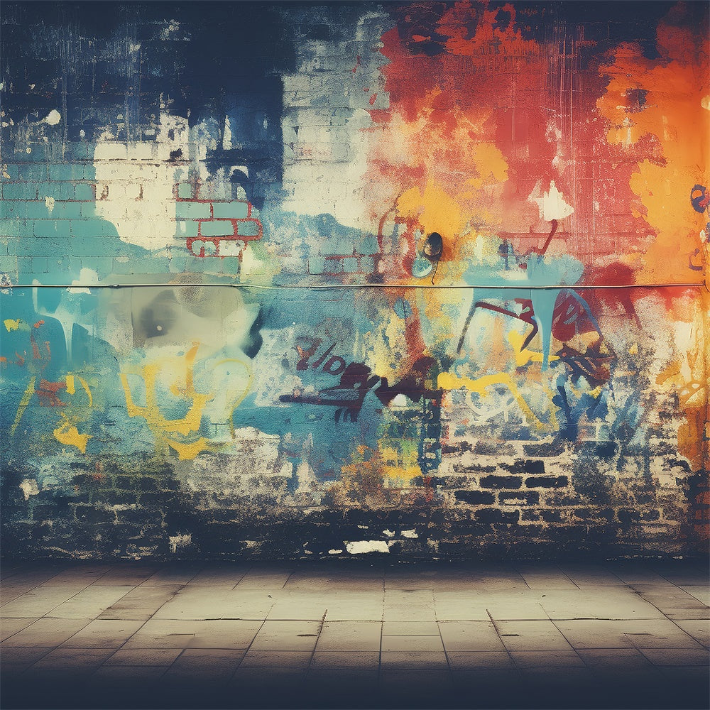 Graffiti Backdrop Fotografie Backsteinmauer Modernes Design Backdrop BRP12-144