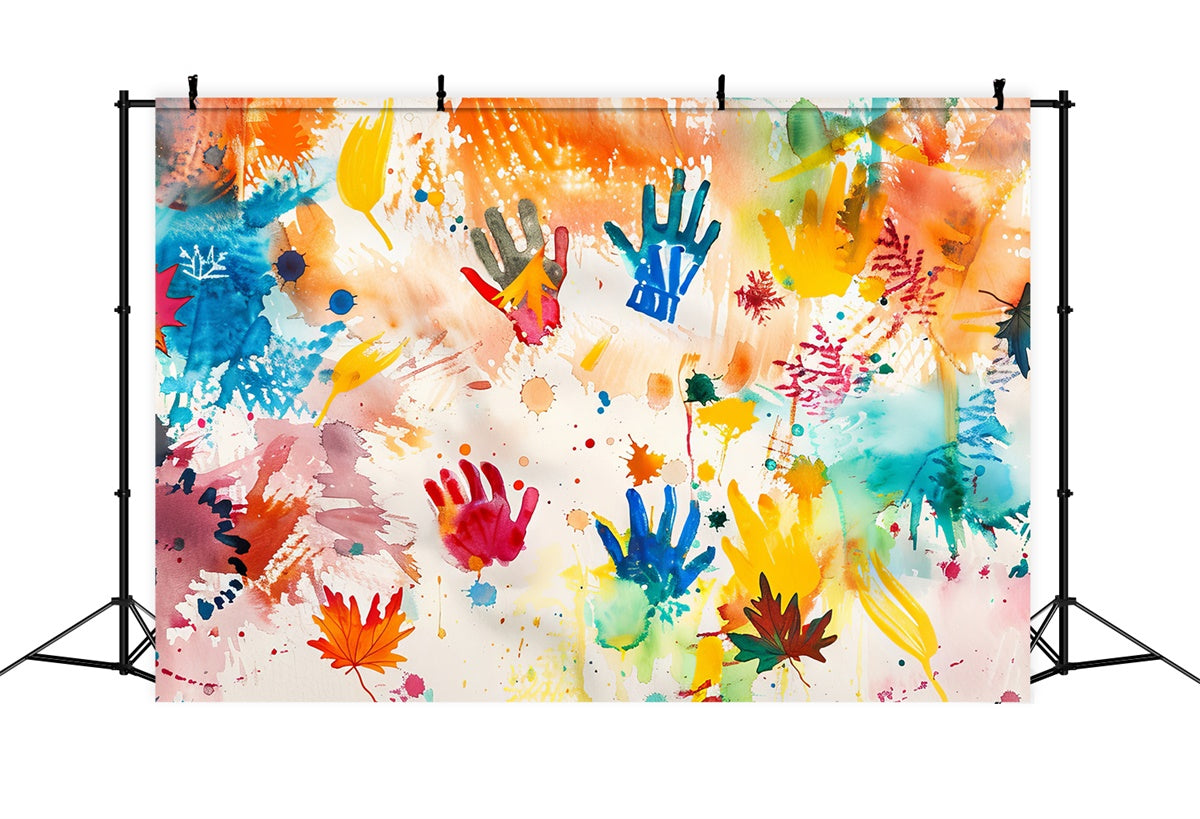 Personalisierter Graffiti-Hintergrund Bunter Handabdruck Kunsthintergrund BRP12-146