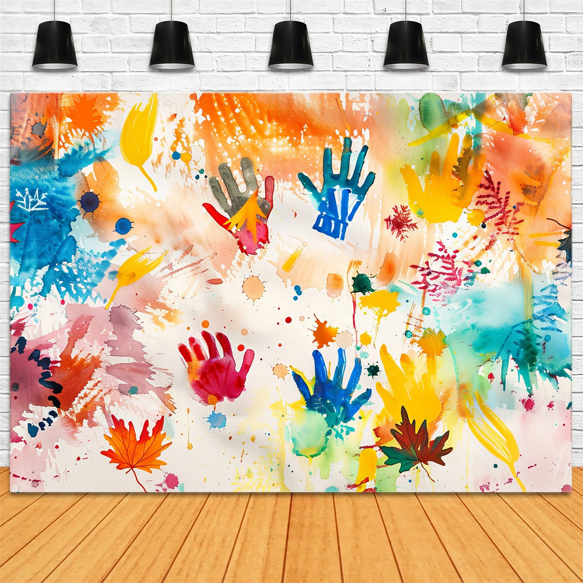 Personalisierter Graffiti-Hintergrund Bunter Handabdruck Kunsthintergrund BRP12-146
