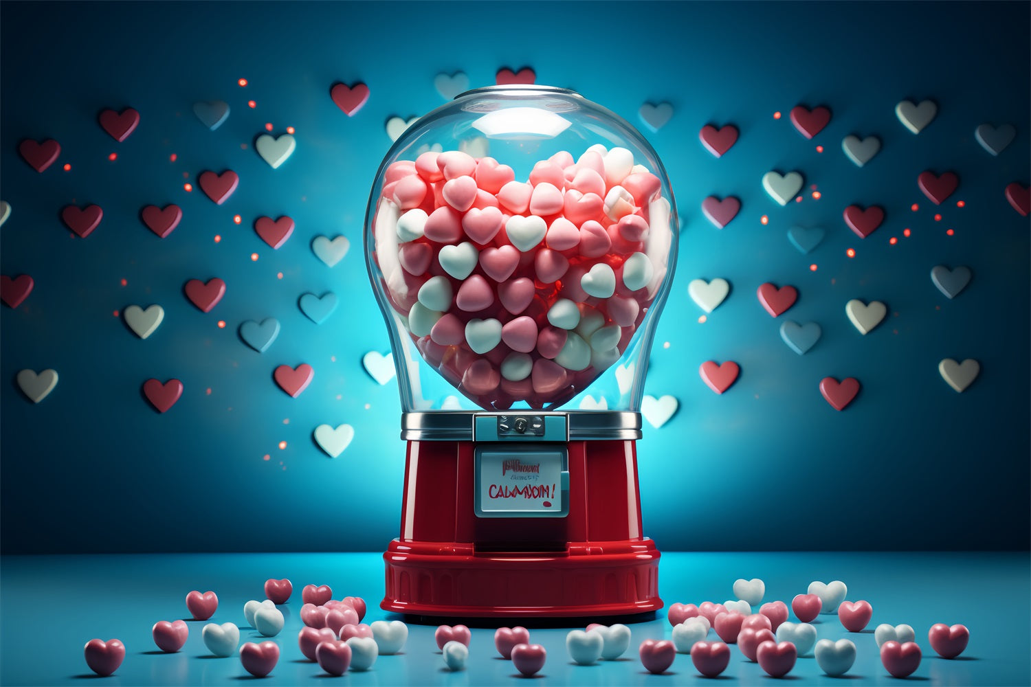 Valentinstag Backdrop Ideen Rot Candy Maschine Herz Backdrop BRP12-167