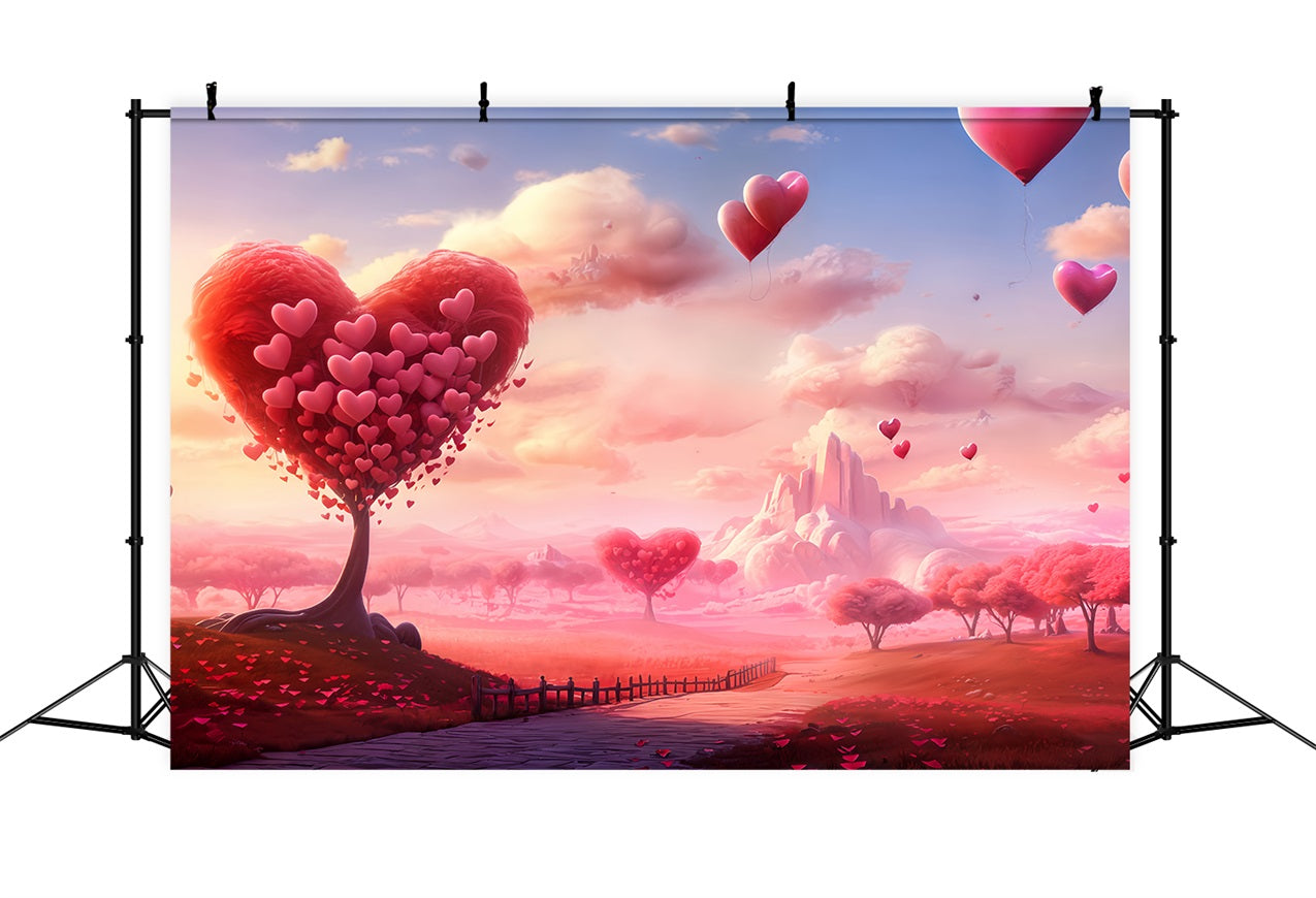 Valentine Backdrop Ideen Dreamy Herz Baum Ballon Backdrop BRP12-207