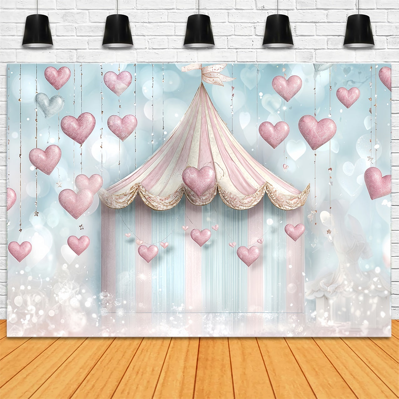 Valentinsthema Backdrop Pastell Zelt Herz Dekorationen Backdrop BRP12-243