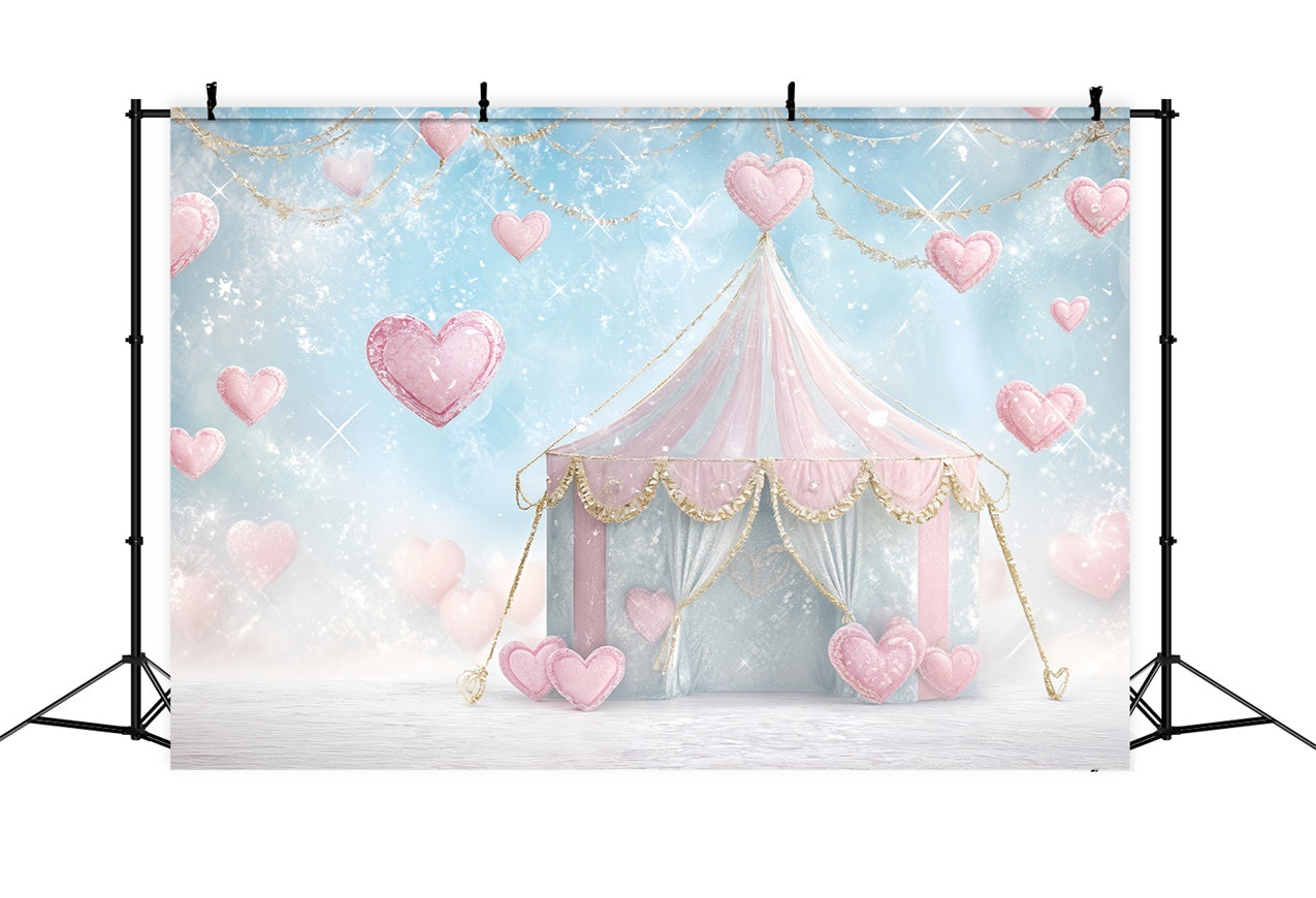 Valentinstag Backdrops Fotografie Rosa Zelt Glitter Herz Backdrop BRP12-244