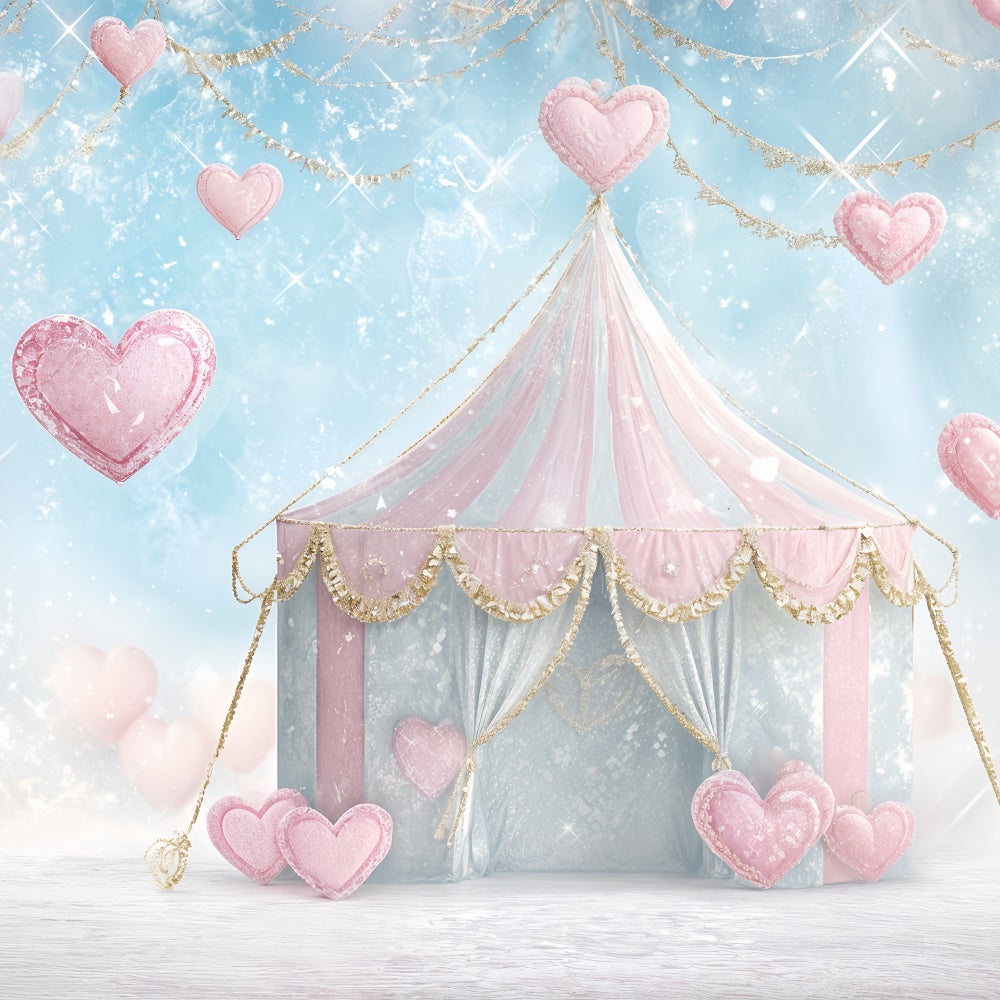 Valentinstag Backdrops Fotografie Rosa Zelt Glitter Herz Backdrop BRP12-244