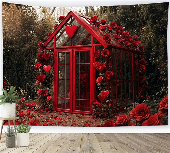 Hintergrund für Valentine Garten Glas Cottage Rosen Hintergrund BRP12-248