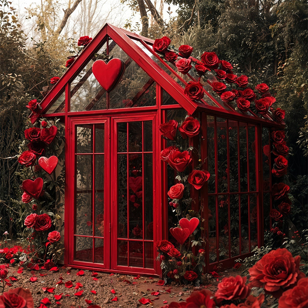 Hintergrund für Valentine Garten Glas Cottage Rosen Hintergrund BRP12-248