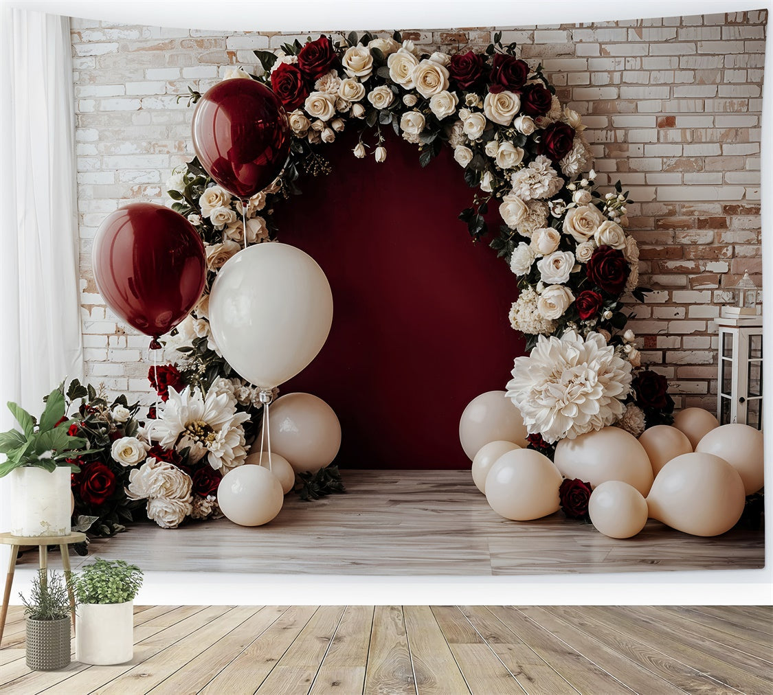 Backdrop Valentinstag Floral Ballonbogen Hochzeit Backdrop BRP12-252
