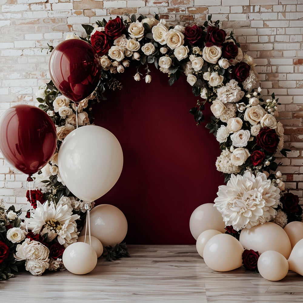 Backdrop Valentinstag Floral Ballonbogen Hochzeit Backdrop BRP12-252