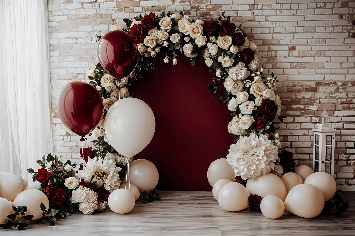 Backdrop Valentinstag Floral Ballonbogen Hochzeit Backdrop BRP12-252