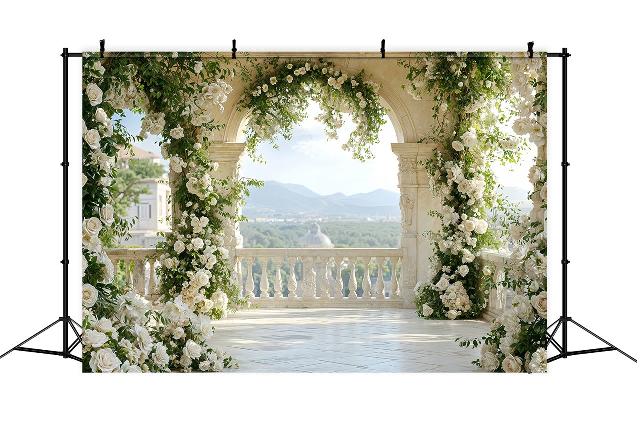 Valentinstag Backdrops Floral gewölbt Balkon Outdoor Backdrop BRP12-265