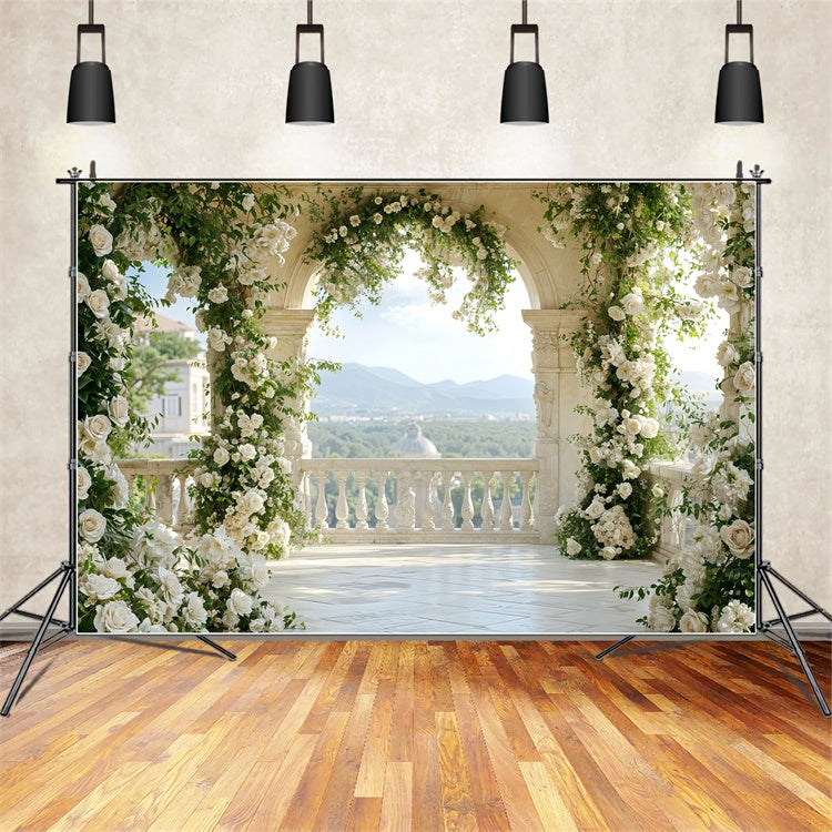 Valentinstag Backdrops Floral gewölbt Balkon Outdoor Backdrop BRP12-265