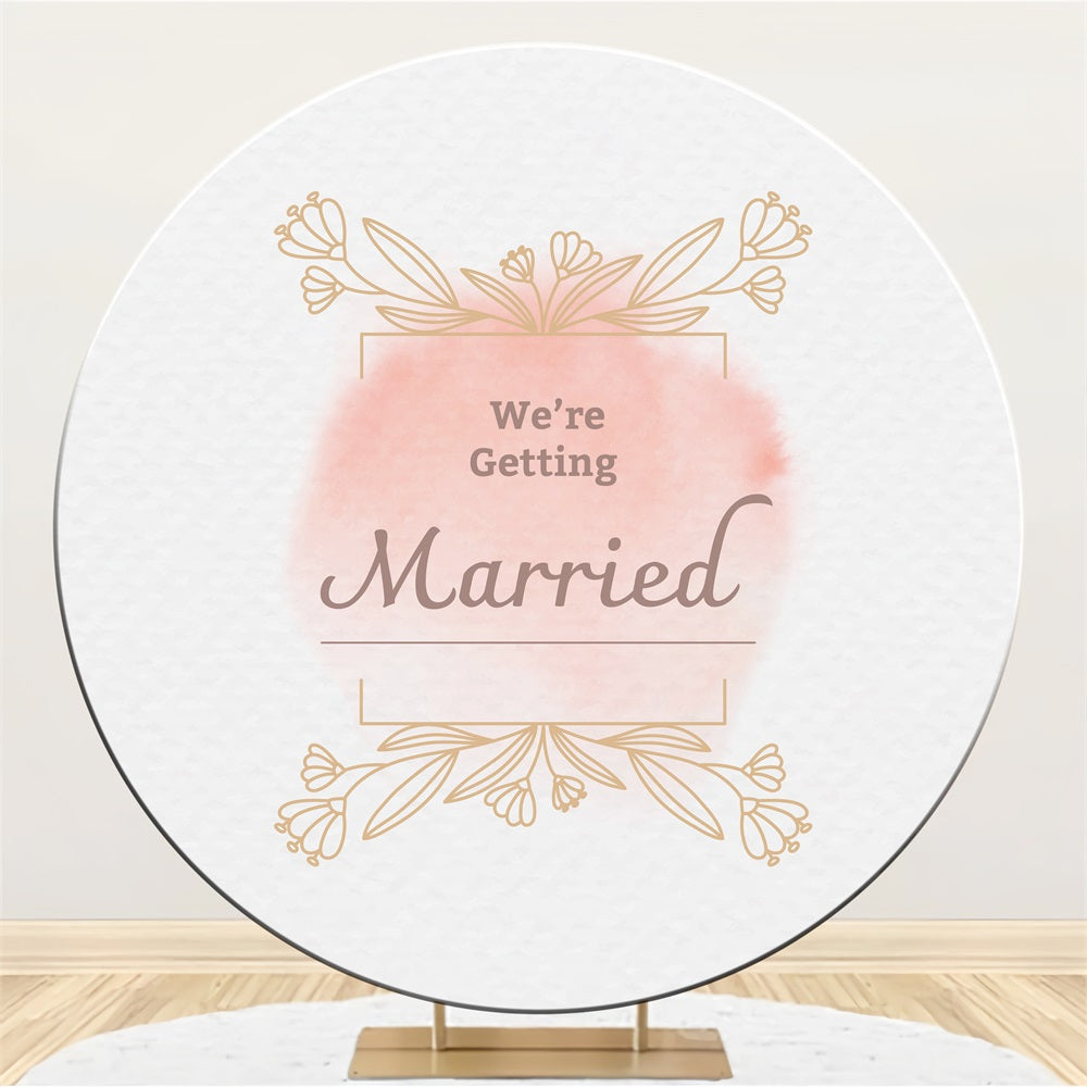 Personalisierte Hochzeit Backdrops We're Getting Married Blush Pink Hintergrund BRP12-335