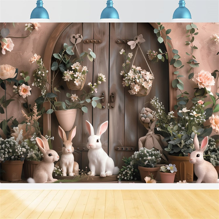 Ostern Hintergrund Fotografie Bunny Cottage Floral Decor Ostern Hintergrund BRP12-393
