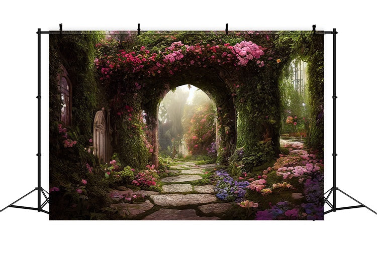 Backdrop Blumen Märchengarten Blumenbogen Backdrop BRP12-534
