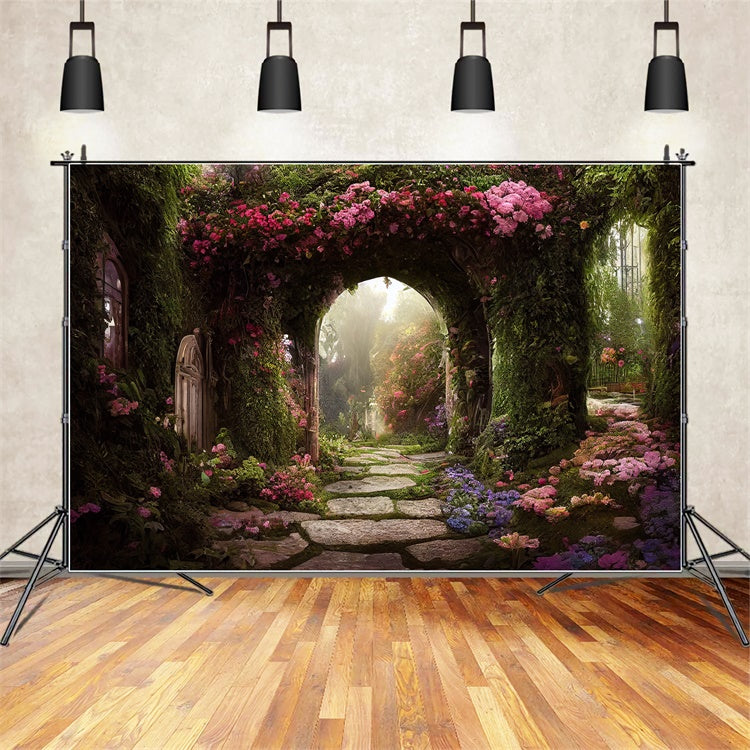 Backdrop Blumen Märchengarten Blumenbogen Backdrop BRP12-534