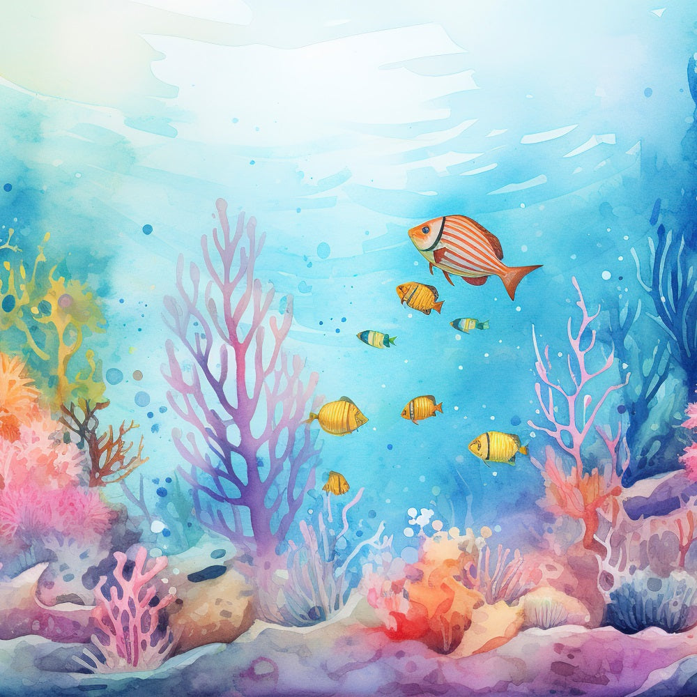 Backdrop Meerjungfrau Bunte Unterwasserwelt Backdrop BRP12-55