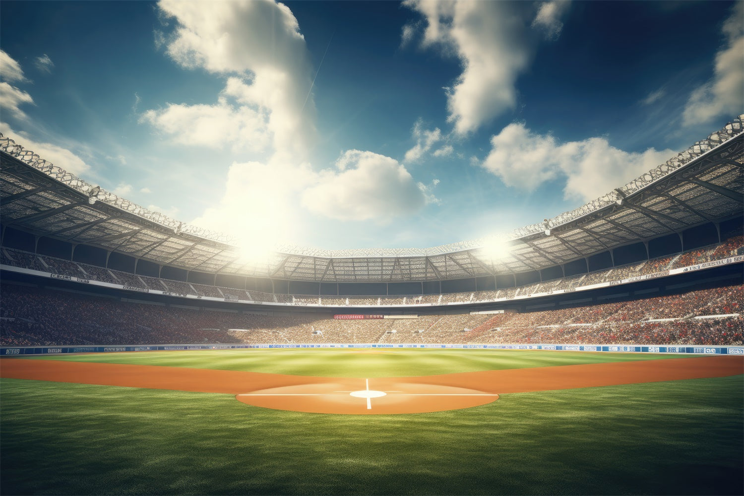 Backdrop Sport Baseballplatz Diamant Blauer Himmel Backdrop BRP12-589