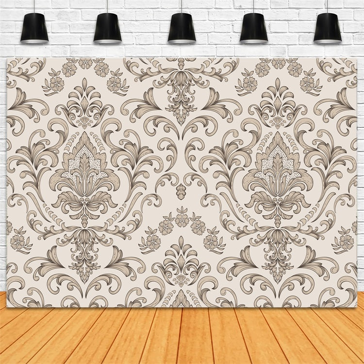 Damast-Fotohintergrund Elegant Braun Floral Dekorativer Hintergrund BRP12-611