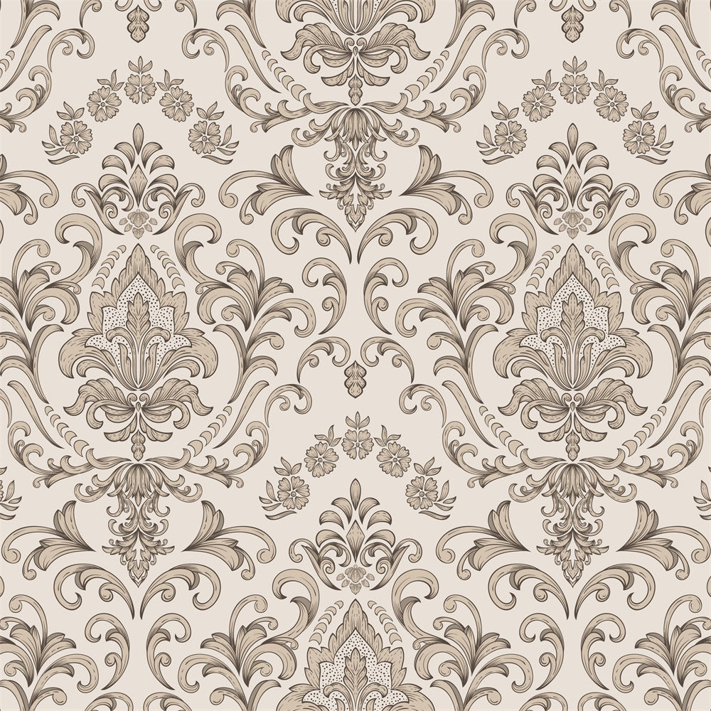 Damast-Fotohintergrund Elegant Braun Floral Dekorativer Hintergrund BRP12-611