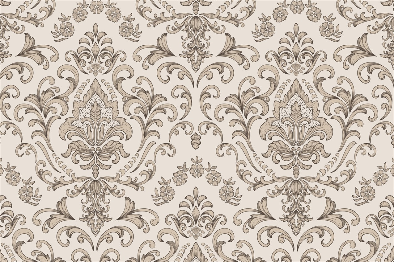 Damast-Fotohintergrund Elegant Braun Floral Dekorativer Hintergrund BRP12-611