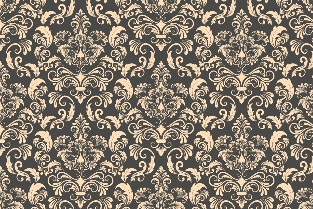 Damast Fotohintergrund Elegant Beige Floral Verziert Backdrop BRP12-612