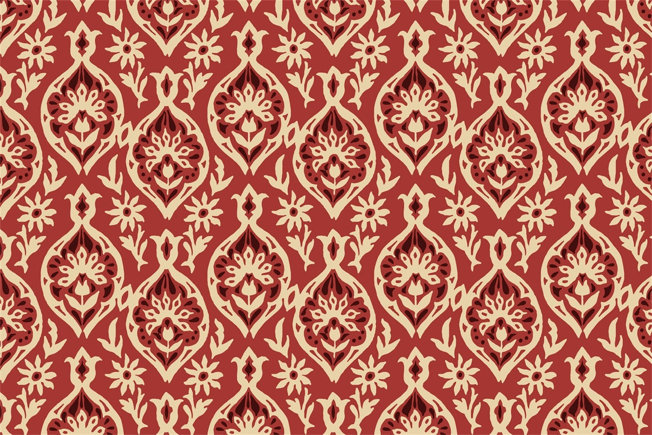 Damast Fotohintergrund Vintage Rot Elfenbein geblümt Hintergrund BRP12-619