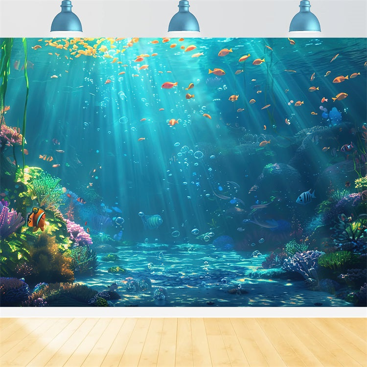 Meerjungfrau Backdrop Diy Unterwasser Schlucht Wasserpflanzen Backdrop BRP12-65