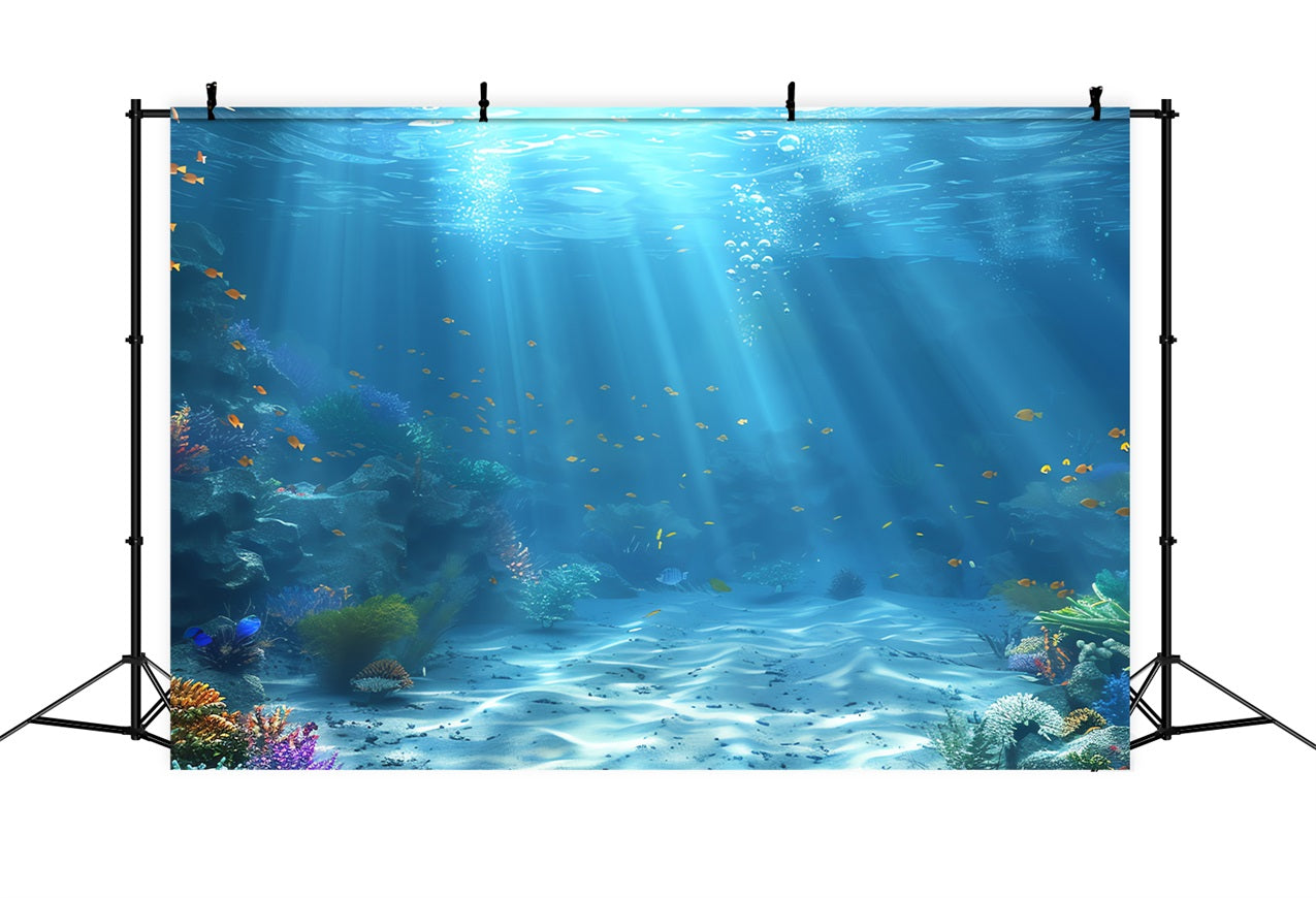 Mermaid Backdrop Vibrant Coral Reef Bunte Fische Backdrop BRP12-66