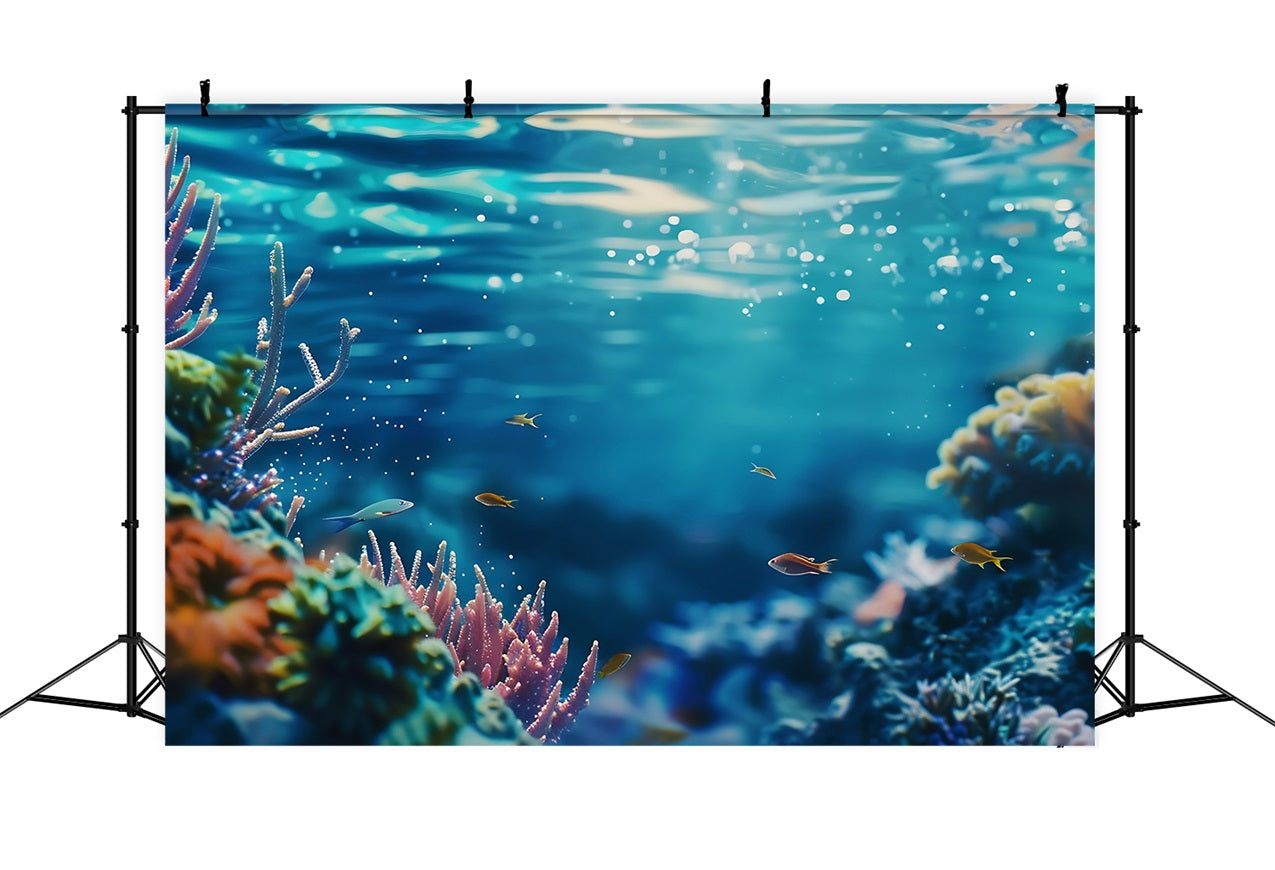 Meerjungfrau Thema Hintergrund Lebendige Unterwasser Korallenriff Hintergrund BRP12-69