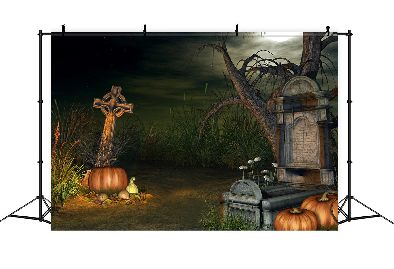 Sarg Backdrop Halloween Friedhof Creepy Pumpkins Backdrop BRP12-691