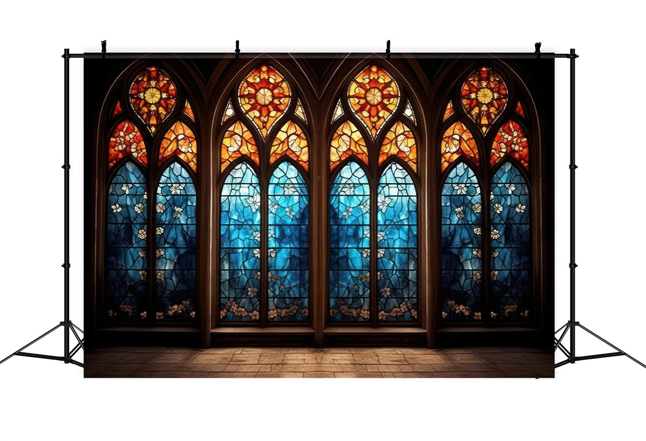 Kirche Backdrop Gewölbte Glasfenster Backdrop BRP12-705
