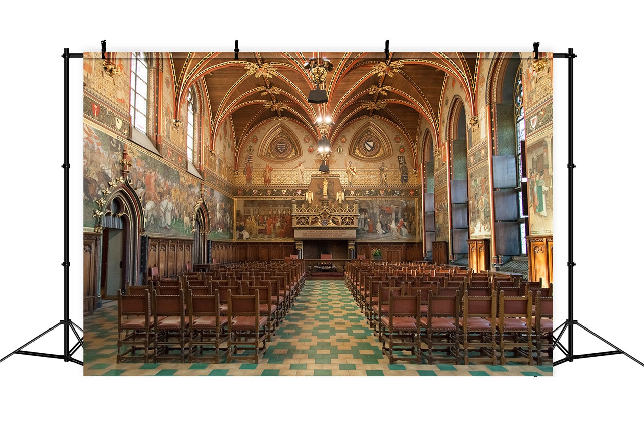 Kirche Backdrop Design Mittelalterliche religiöse Gemälde Kunst Backdrop BRP12-716