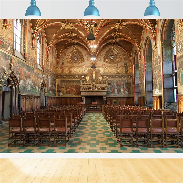 Kirche Backdrop Design Mittelalterliche religiöse Gemälde Kunst Backdrop BRP12-716