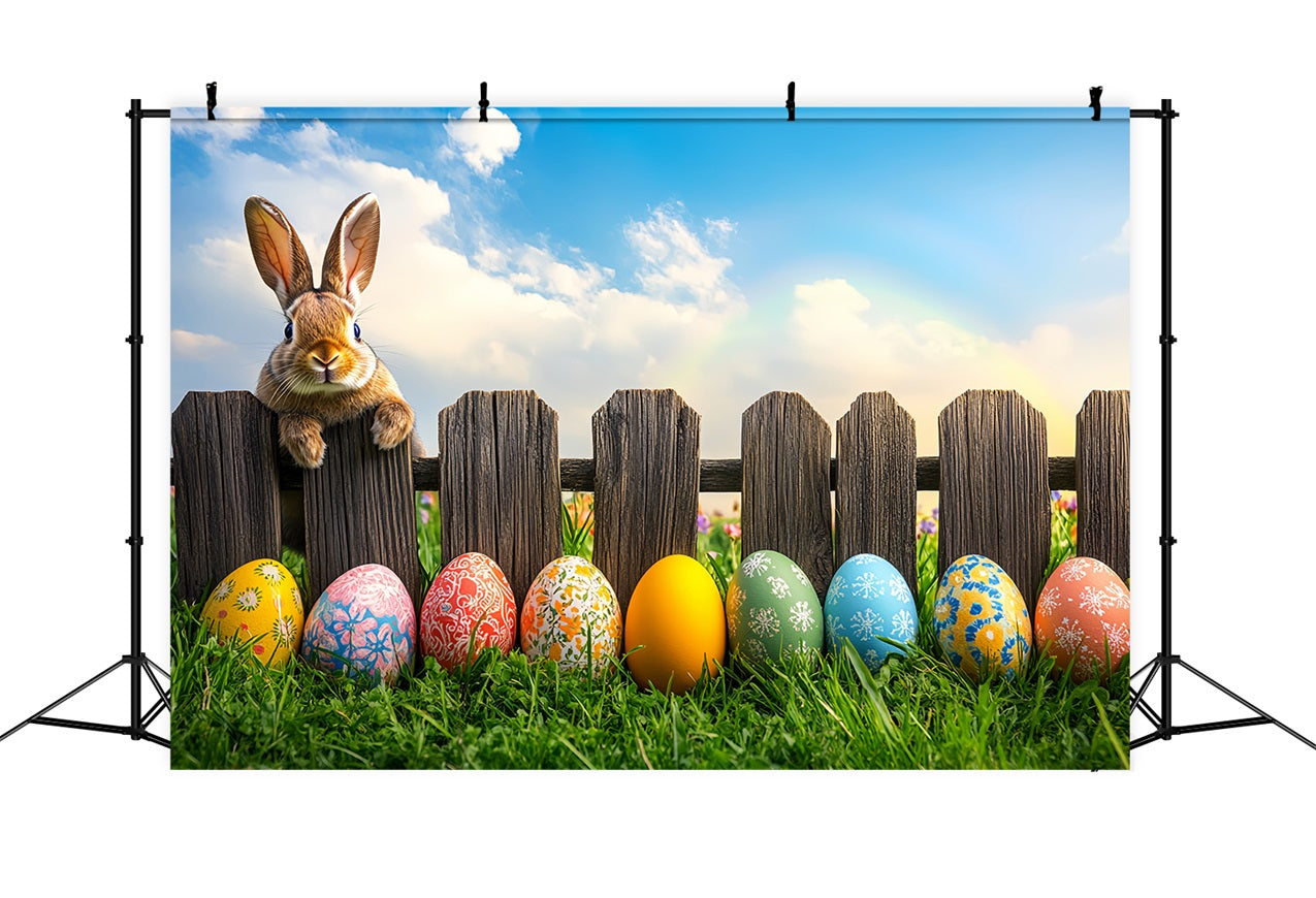 Ostern Fotoshooting Backdrop Holzzaun Hasen Ei Backdrop BRP12-756