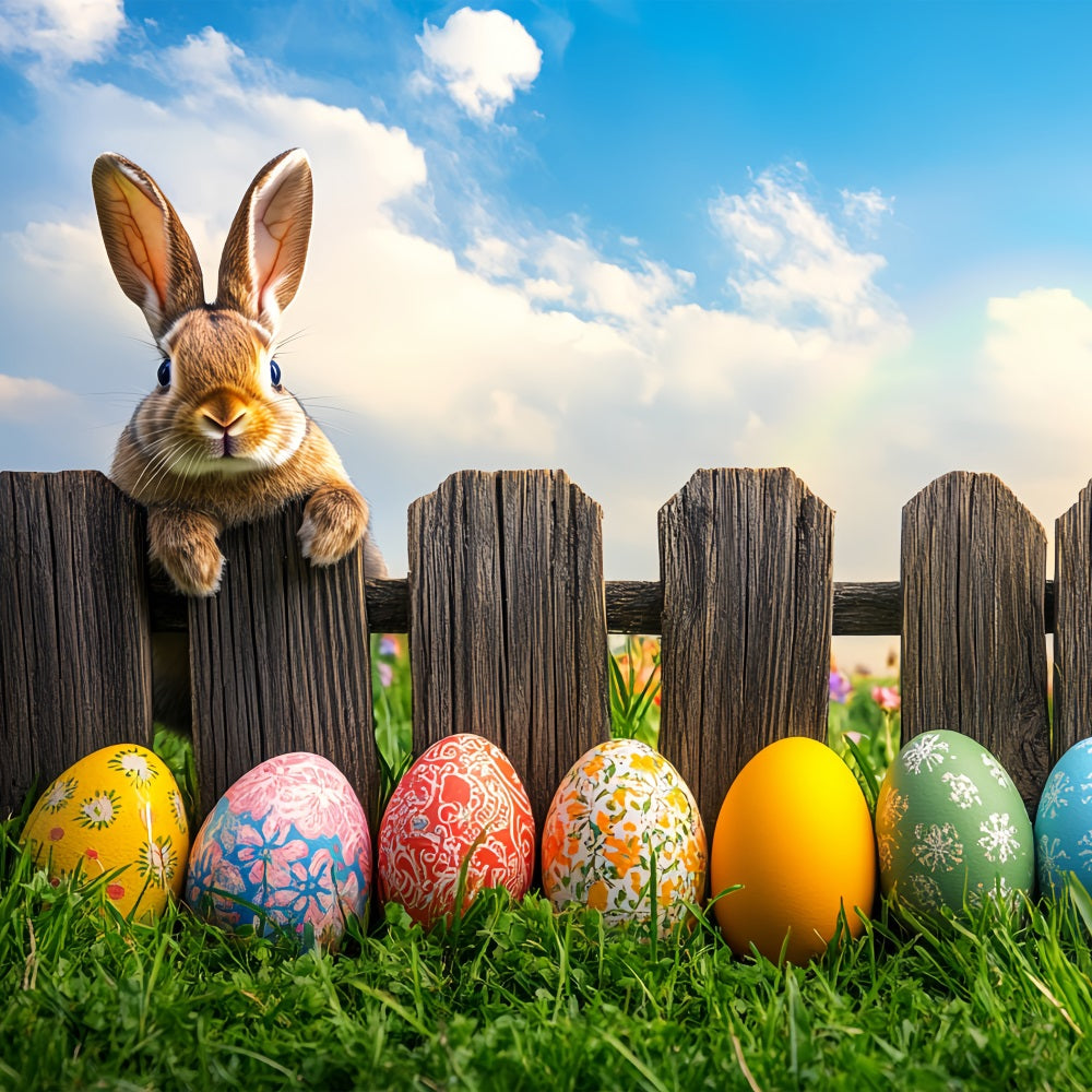 Ostern Fotoshooting Backdrop Holzzaun Hasen Ei Backdrop BRP12-756