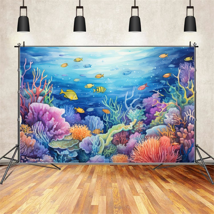 Meerjungfrau Backdrop Ideen Korallengarten Tropische Fische Backdrop BRP12-76